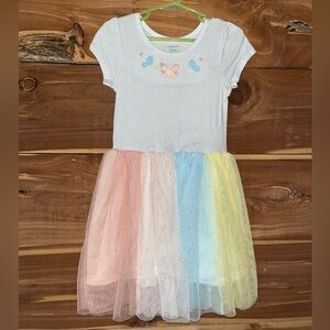 Carter's White Dress with Butterfly Accents